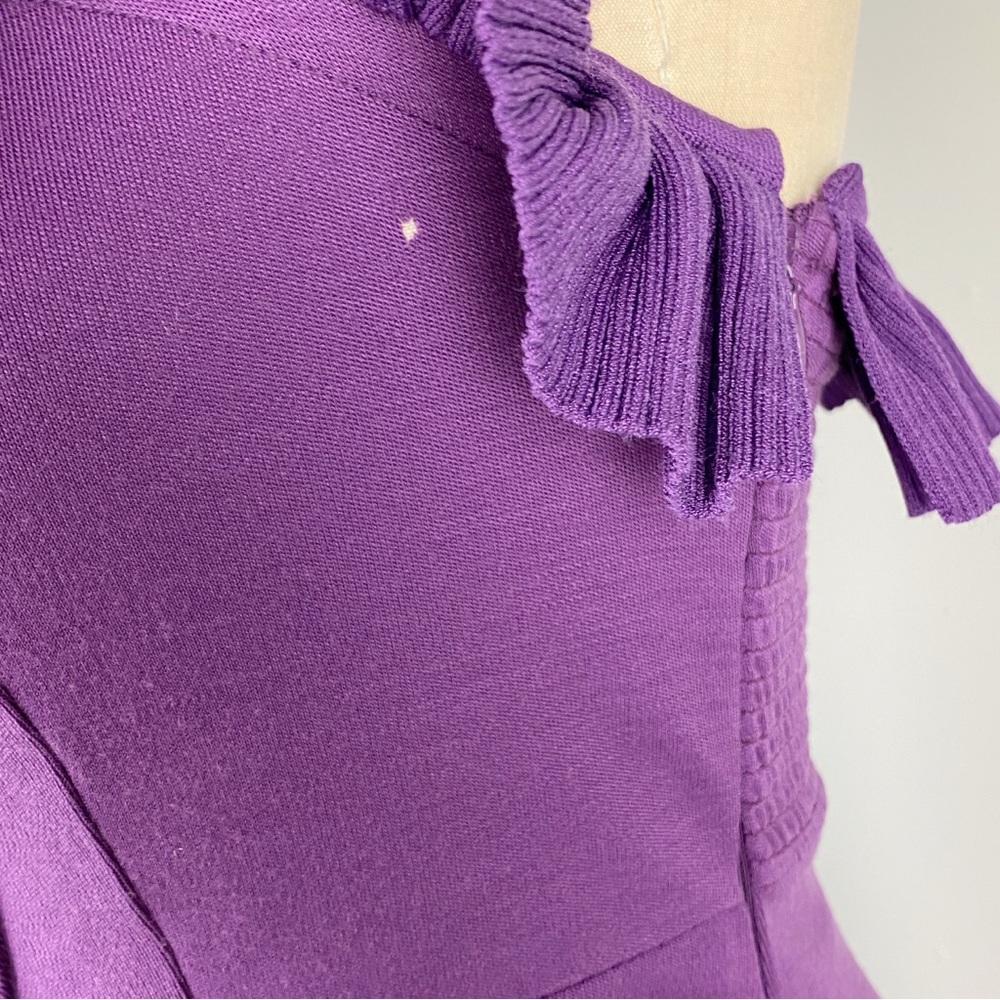 Catherine Malandrino Women's Strapless Wool Dress Purple Size M - Picture 9 of 14